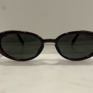 Vintage Saint Clair Paris Epoxy Deep Brown Oval Women's Designer Sunglasses